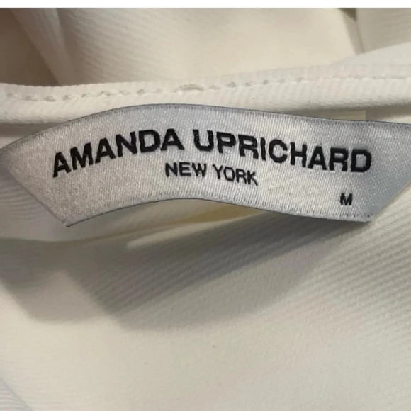 Amanda Uprichard | Maxwell Halterneck Asymmetrical Mini Dress in Ivory Size M - Picture 3 of 12